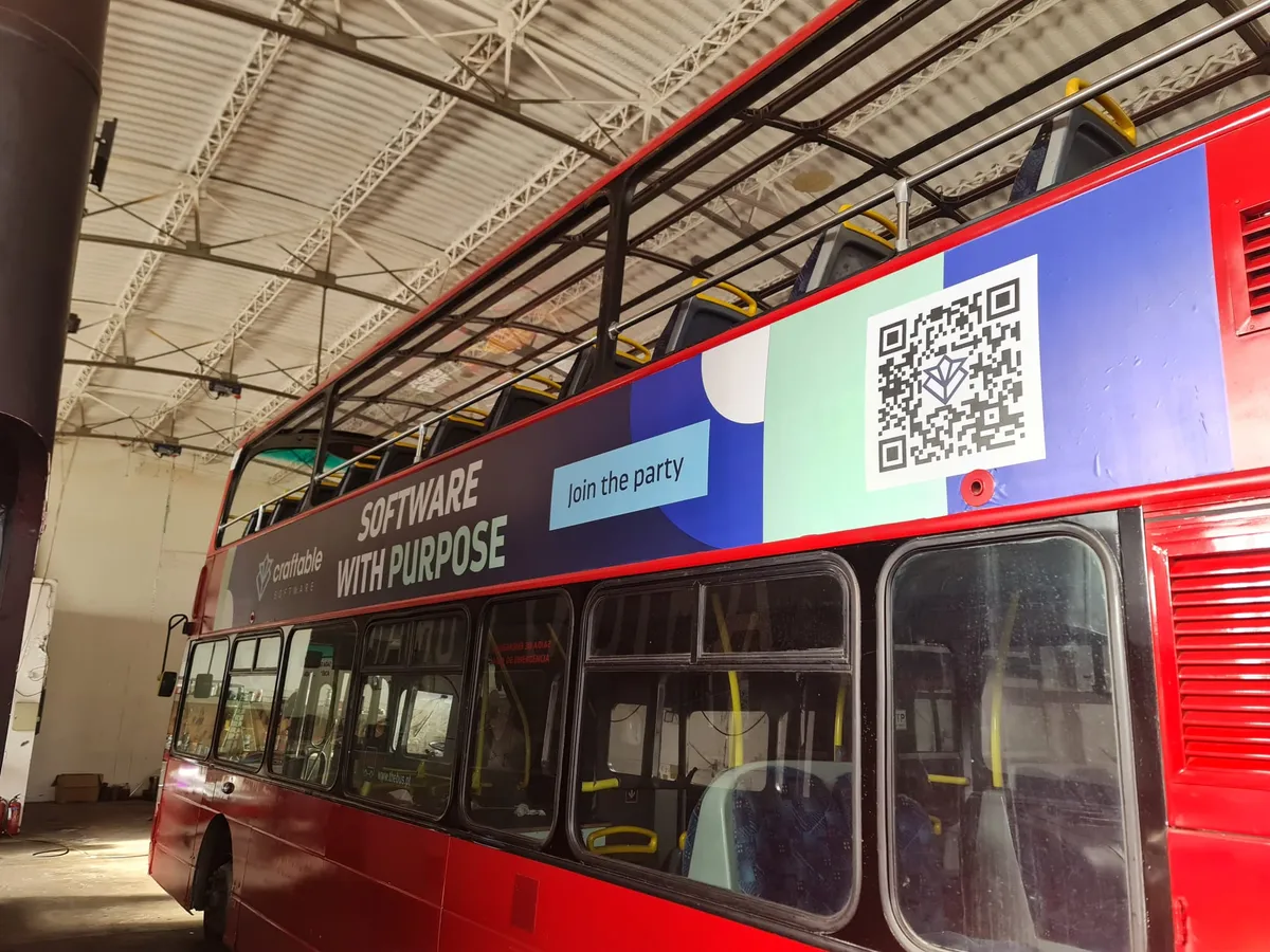 Craftable Software branded team bus